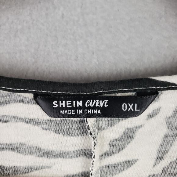 Shein Curve Sz 0X Mesh Overlay Maxi Dress Zebra Print Aqua Maximalist Whimsigoth - Picture 3 of 11